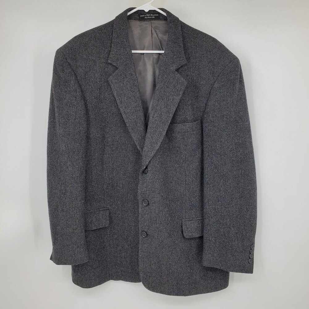 Gianfranco Ruffini Italy Camel Hair‎ Blend Grey Multicolor Men's Blazer Suit 44R